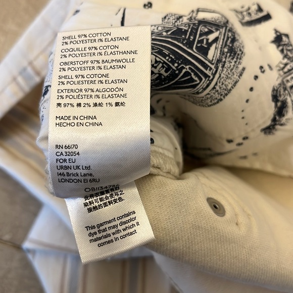 Anthropologie Denim Shorts 28 Pilcro Slim‎ Boyfriend Striped Cream High Rise NWT - Picture 7 of 11